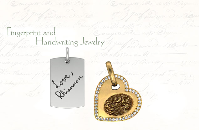 Imprint On My Heart Custom Fingerprint and Handwriting Jewelry Keepsakes and Memorials