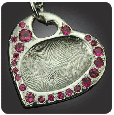 Sterling Silver Large Heart with Pink Tourmaline