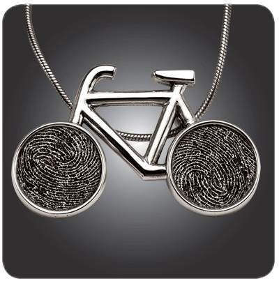 Imprint On My Heart Custom Fingerprint Bicycle Pendant