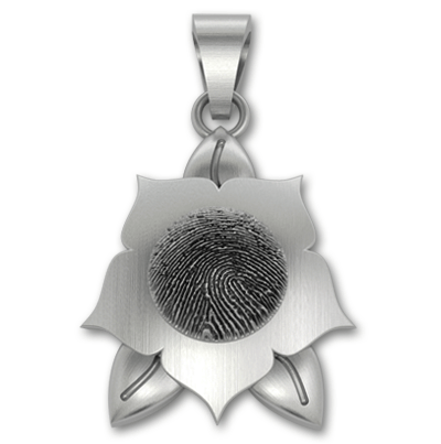 Fingerprint Relief Flower Pendant