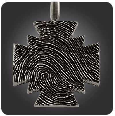 Imprint On My Heart Custom Maltese Cross Fingerprint Pendant
