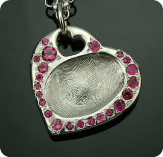 Imprint On My Heart Custom Fingerprint and Thumbprint Keepsake Charm and Pendant Silver and Gold Jewelry for Children through Adults, Love Notes Signature Collection and Inspiration Tags Collection
