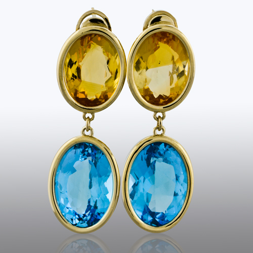Richards and West Custom Designed Gemstone Earrings