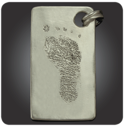 Sterling Silver Baby Footprint Tag