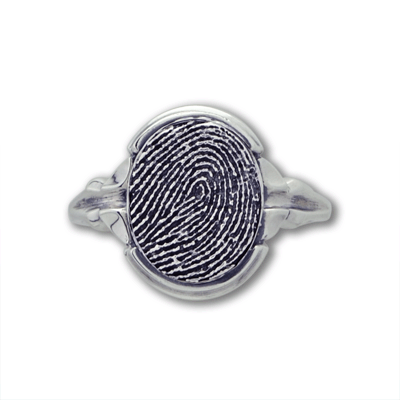 Ladies Fingerprint Signet Ring with Bezel