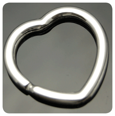 Sterling Silver Heart Shaped Key Ring