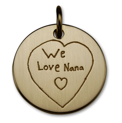 Large Circle Love Note Pendant