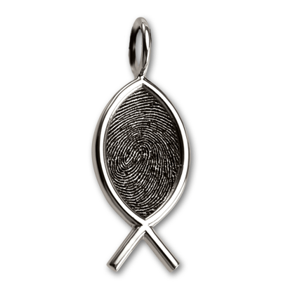 Ichthys Fish Fingerprint Pendant