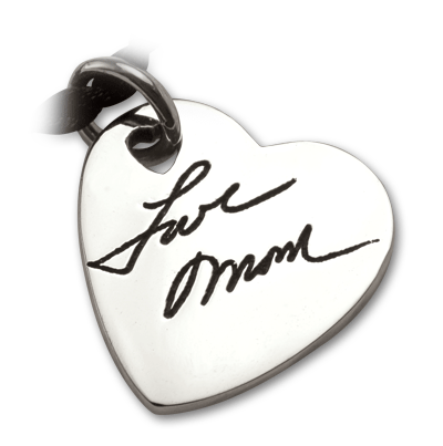 Large Heart with Handwriting Pendant