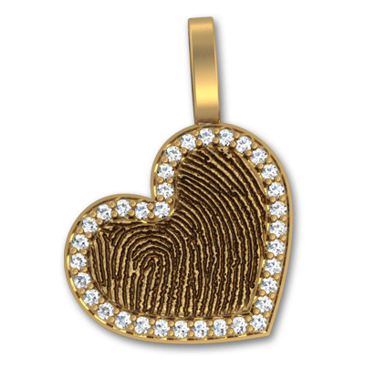 Medium Heart with Diamond Bezel