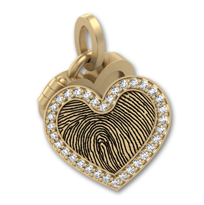 Large Heart Locket with Gemstone Bezel