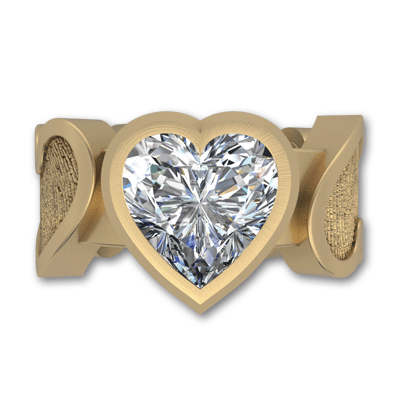 Heart Diamond Fingerprint Ring