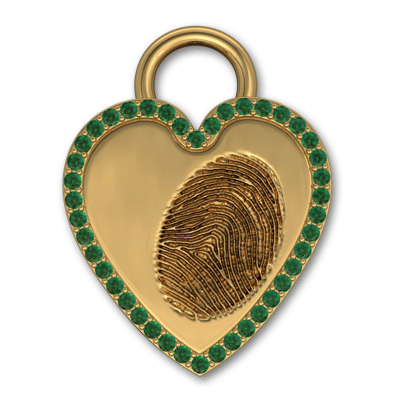 Large Flat Loop Heart  with Gemstone Bezel