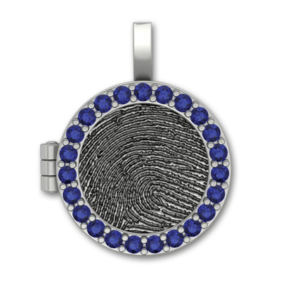 Medium Circle Locket with Gemstone Bezel