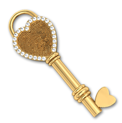 Heart Key with Gemstone Bezel