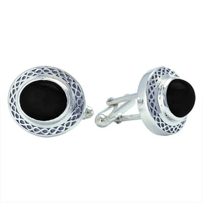 Infinity and Onyx Ash Cuff Link