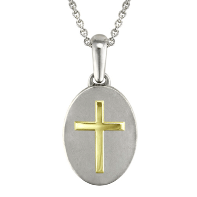 Gold Cross Cremation Ash Pendant