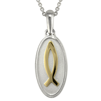 'Ithchys' Christian Fish Cremation Ash Pendant