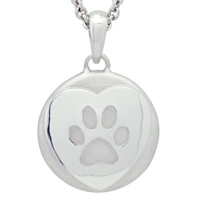 Heart and Paw Petite Cremation Ash Pendant