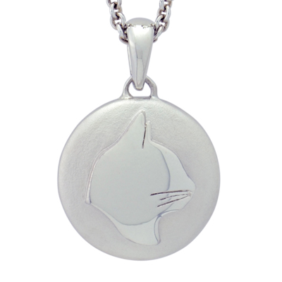 Cat Silhouette Cremation Ash Pendant