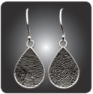 Fingerprint Drop Earrings Petite