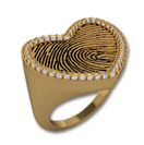 Large Heart Signet Ring with Gemstone Bezel