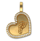 Medium Heart with Diamond Bezel