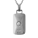 Petite Dog Tag with Cross Ash Pendant