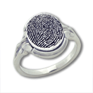 Ladies Fingerprint Signet Ring with Bezel