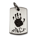 Military-Style Dog Tag Vertical with Baby Prints