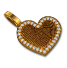 Medium Heart with Diamond Bezel