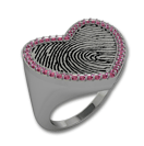 Large Heart Signet Ring with Gemstone Bezel