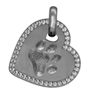 Pet Paw Heart with Diamonds