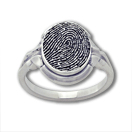 Ladies Fingerprint Signet Ring with Bezel