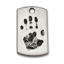 Military-Style Dog Tag Vertical with Baby Prints