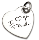 Large Heart with Handwriting Pendant