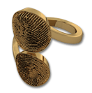 Open Two Fingerprints Ring