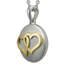 Yellow Gold Entwined Hearts Cremation Ash Pendant