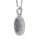 Oval Fingerprint Cremation Ash Pendant