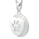 Heart and Paw Petite Cremation Ash Pendant