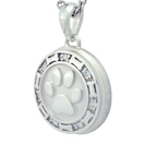 Paw and Bones with Diamonds Cremation Ash Pendant