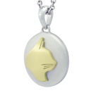 Yellow Gold Cat Silhouette Cremation Ash Pendant