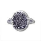 Ladies Fingerprint Signet Ring with Bezel