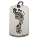 Military-Style Dog Tag Vertical with Baby Prints