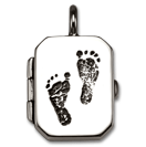 Baby Prints Rectangle Locket