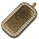 Gold Fingerprint Tag with Gemstone Bezel