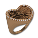 Large Heart Signet Ring with Gemstone Bezel