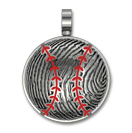 Convex Baseball Cremation Ash Pendant