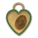 Large Flat Loop Heart  with Gemstone Bezel