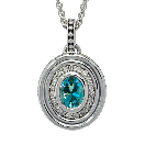 Blue Topaz Cremation Ash Pendant